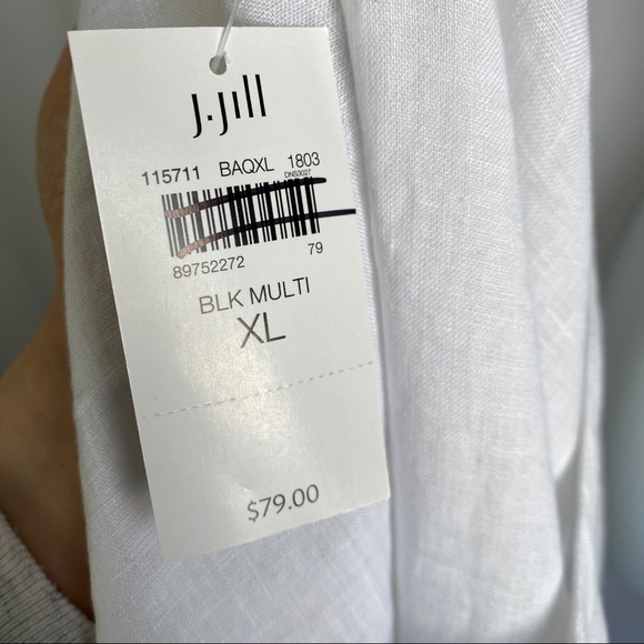 NWT J. Jill Lagenlook Linen Color Block Blouse - Picture 6 of 6